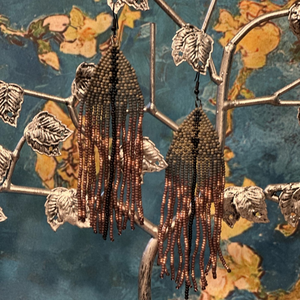 Elegant Beaded Fringe Earrings